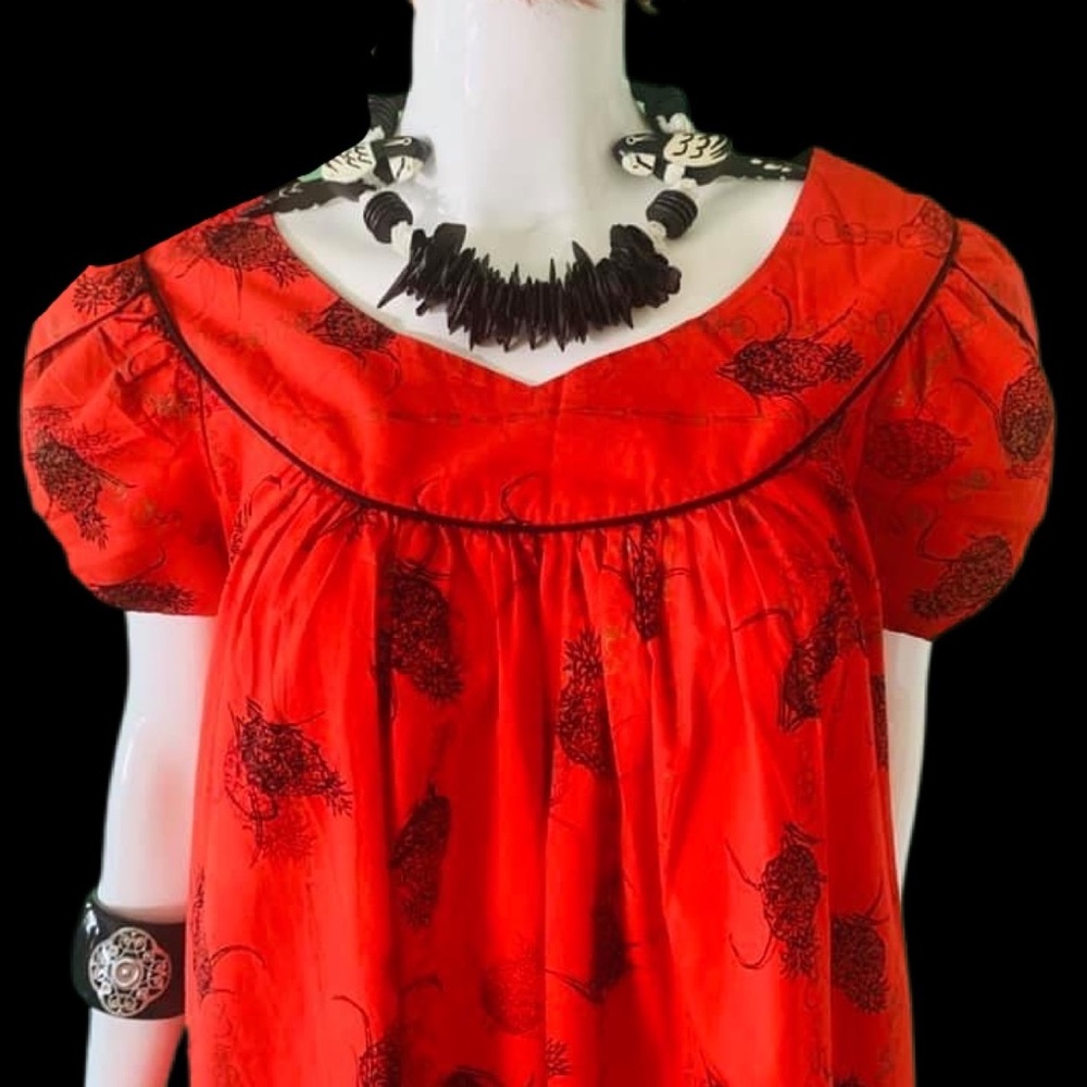 Vintage Rare 1950’s Novelty Print Muumuu Maxi Dress